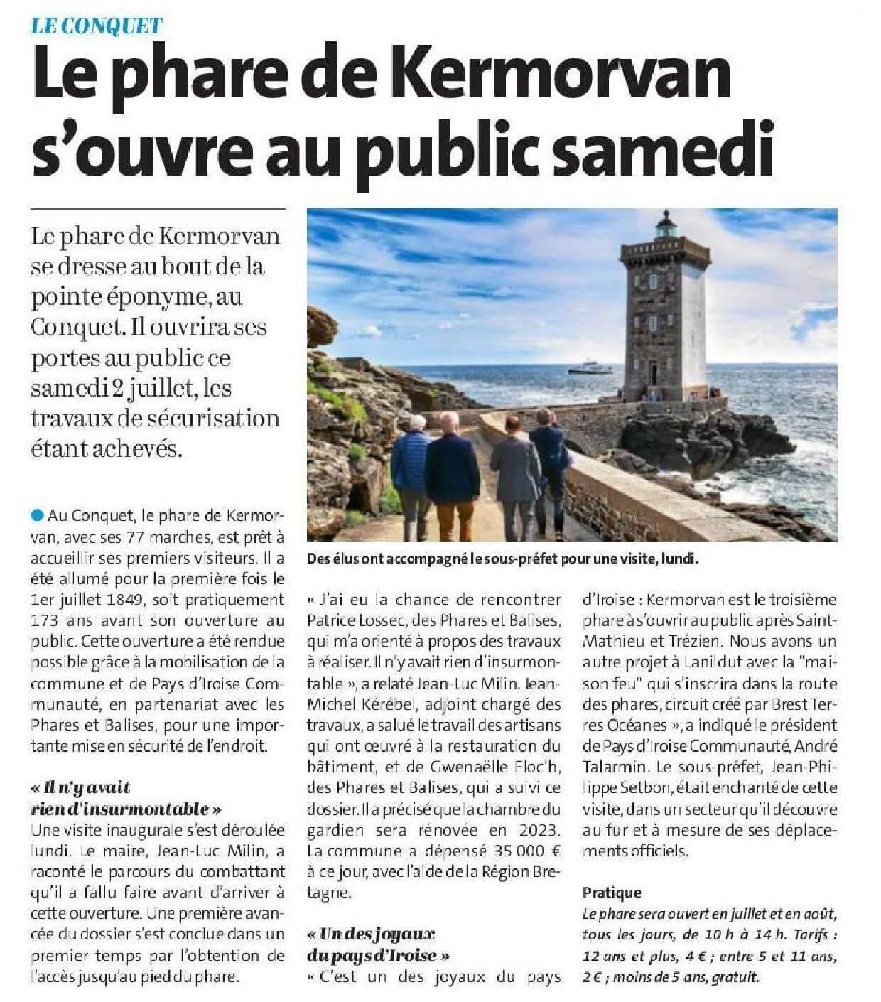 Finistère. Voici l'histoire du phare de Kermorvan, le phare à terre le plus  à l'Ouest de France