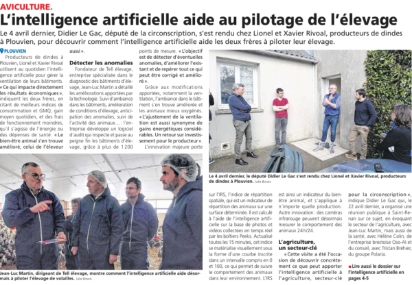 Le magazine Terra revient sur le déplacement à Plouvien du député Didier Le Gac chez les frères Rivoal qui utilisent l'IA.